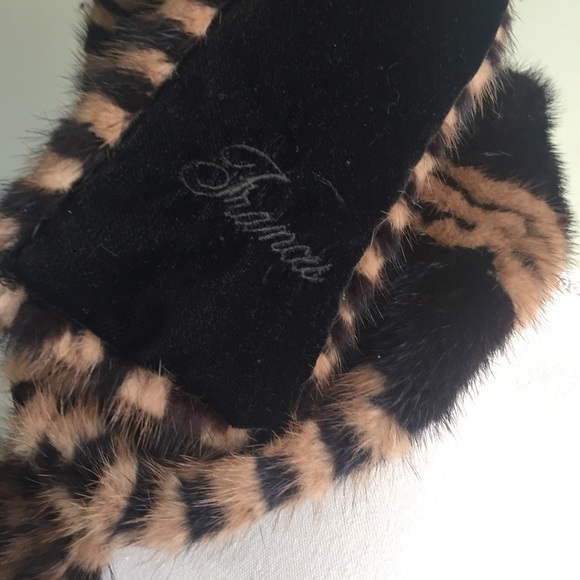 NWOT Custom Mink Hand Sewn Patchwork Scarf - Picture 7 of 8